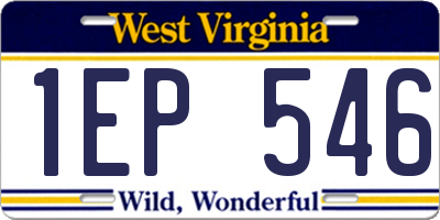 WV license plate 1EP546