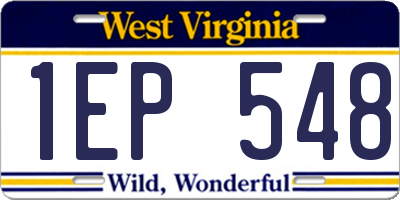 WV license plate 1EP548