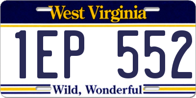 WV license plate 1EP552