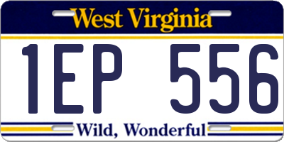 WV license plate 1EP556