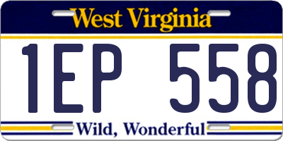 WV license plate 1EP558