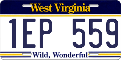 WV license plate 1EP559