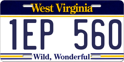 WV license plate 1EP560