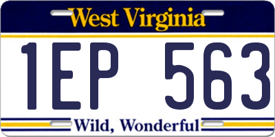 WV license plate 1EP563