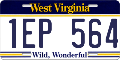 WV license plate 1EP564