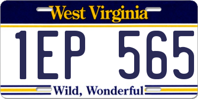 WV license plate 1EP565