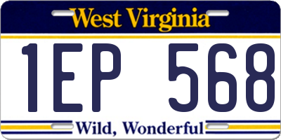 WV license plate 1EP568