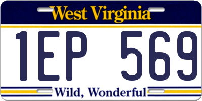 WV license plate 1EP569