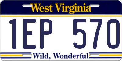WV license plate 1EP570