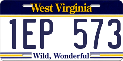 WV license plate 1EP573