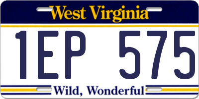 WV license plate 1EP575