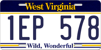 WV license plate 1EP578