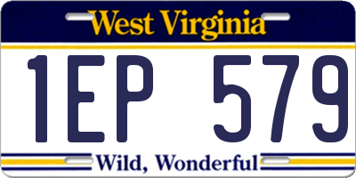 WV license plate 1EP579