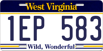 WV license plate 1EP583