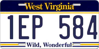 WV license plate 1EP584