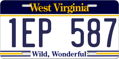 WV license plate 1EP587