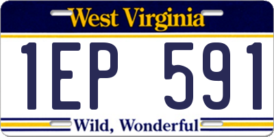 WV license plate 1EP591