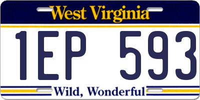 WV license plate 1EP593