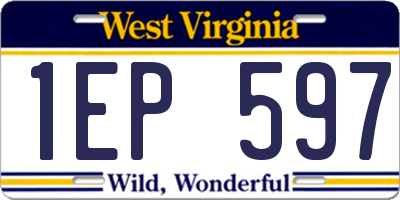 WV license plate 1EP597
