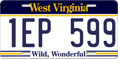 WV license plate 1EP599