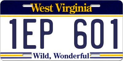 WV license plate 1EP601