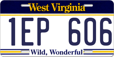 WV license plate 1EP606