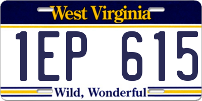WV license plate 1EP615