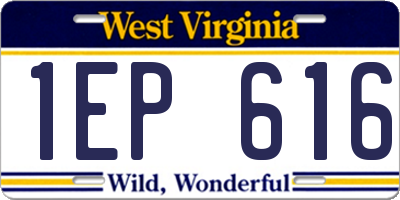 WV license plate 1EP616