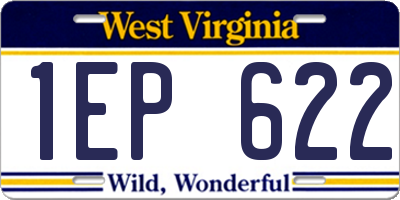 WV license plate 1EP622