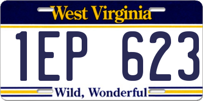 WV license plate 1EP623