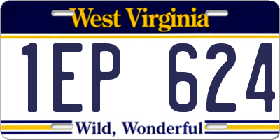 WV license plate 1EP624