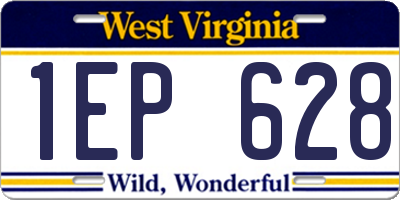 WV license plate 1EP628