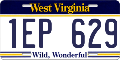 WV license plate 1EP629
