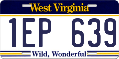 WV license plate 1EP639