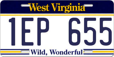 WV license plate 1EP655