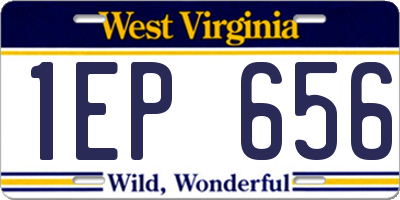 WV license plate 1EP656