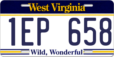 WV license plate 1EP658