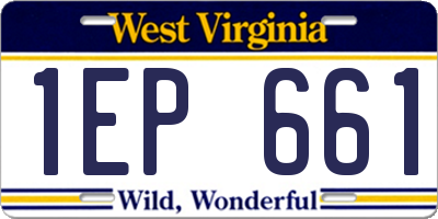 WV license plate 1EP661