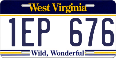 WV license plate 1EP676