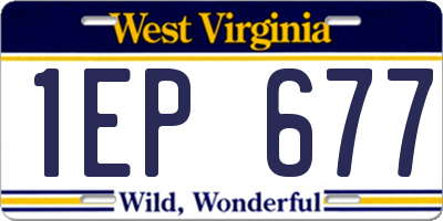 WV license plate 1EP677