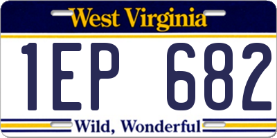 WV license plate 1EP682