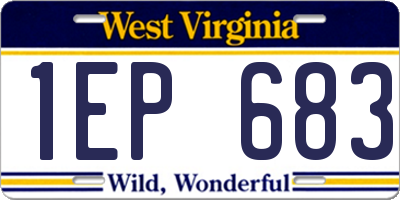 WV license plate 1EP683