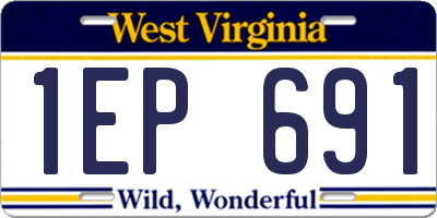 WV license plate 1EP691