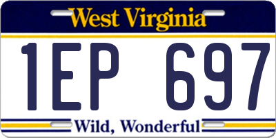 WV license plate 1EP697