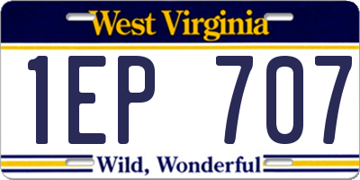 WV license plate 1EP707