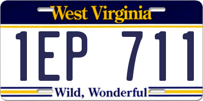WV license plate 1EP711