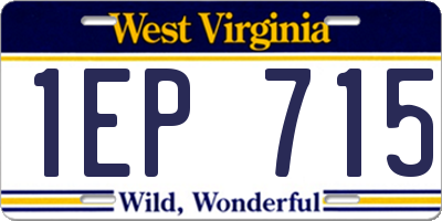 WV license plate 1EP715