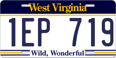 WV license plate 1EP719