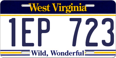 WV license plate 1EP723