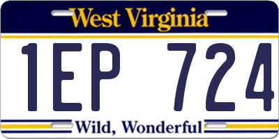 WV license plate 1EP724
